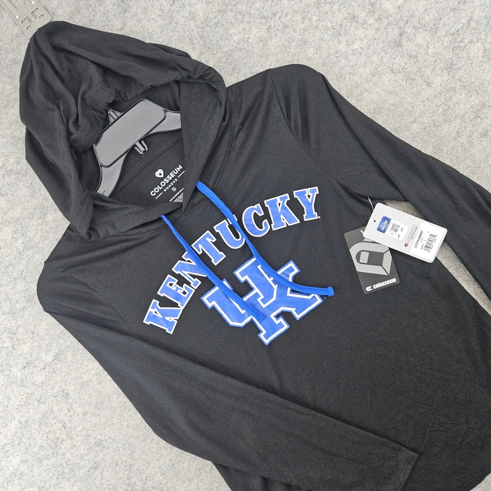 NEW Colosseum Kentucky Wildcats Hoodie Women's Small Black Long Sleeve UK NWT